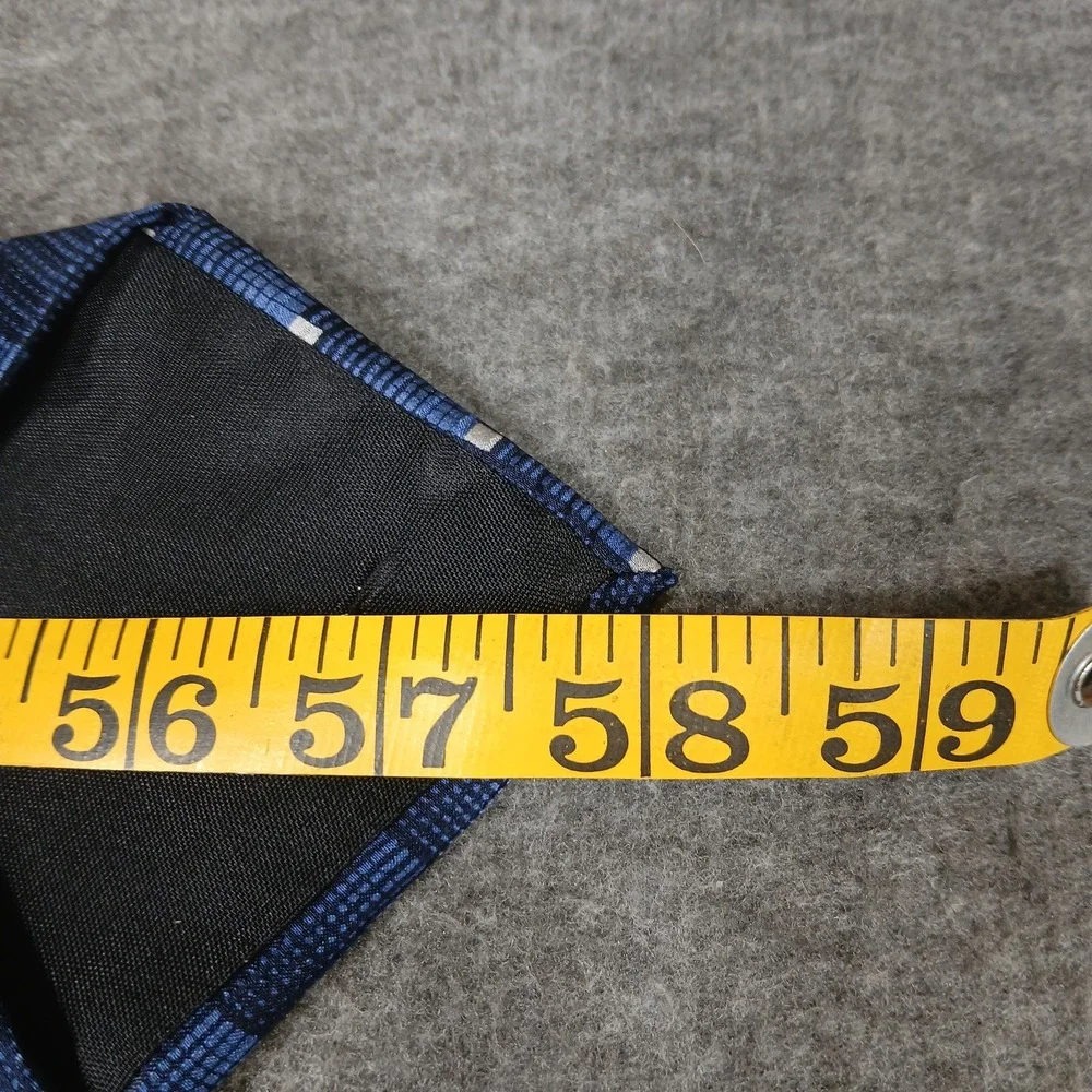 Alfani Necktie Mens‎ One Size Blue Silk Geometric Grid Pattern Professional Tie